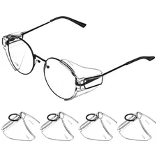Transparent Safety Glasses Side Shields Protector Easy Fit for Most Glasses