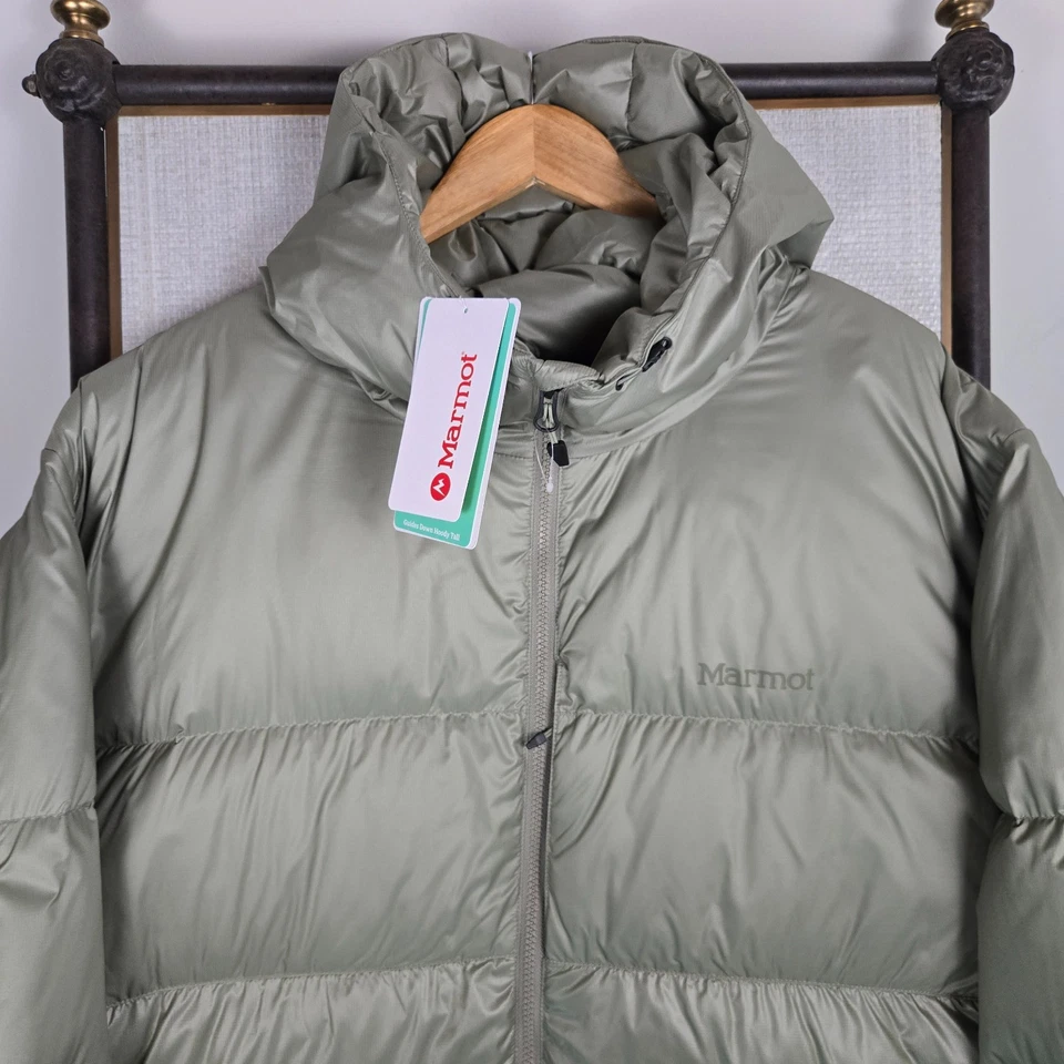 MARMOT NEW $300 Mens Size 3XLT Jacket 700 Down Hooded Earth Green 3XL Full Zip - Image 2 of 4