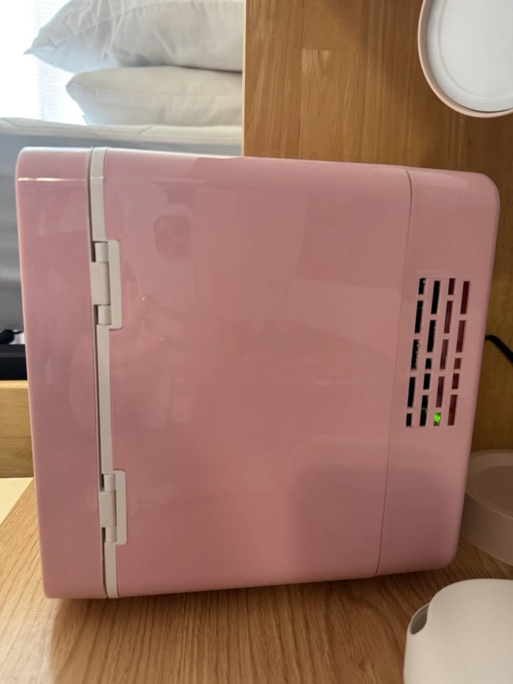 Nevera miniatura azul hielo - Refrigerador miniatura para latas o cuidado de la piel - Rosa Foto 4 de 4