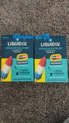 Liquid IV Hydration Multiplier, 30 Ind Serving Stick Packs Popsicle Firecracker