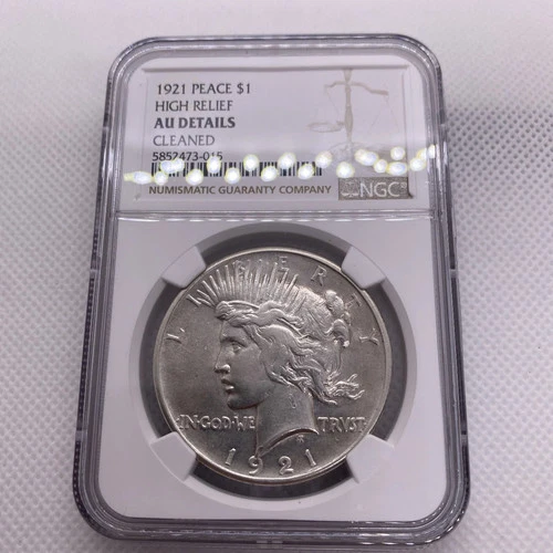 1921 Peace Dollar NGC Graded AU Details Beautiful Silver Dollar RARE Key Date