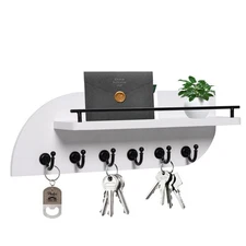 Key Holder for Wall Decorative Key and Organizer with 6 Sturdy Metal Hooks an...
