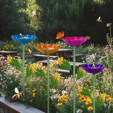 Bee Watering Station, 4 Pack Butterfly Drinking Station with Flower Design fo...