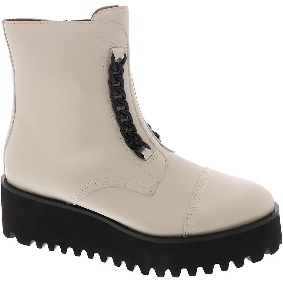 Полностью черные женские ботильоны цвета слоновой кости с двойной цепочкой, размер 37, средний (B,M), BHFO 2050