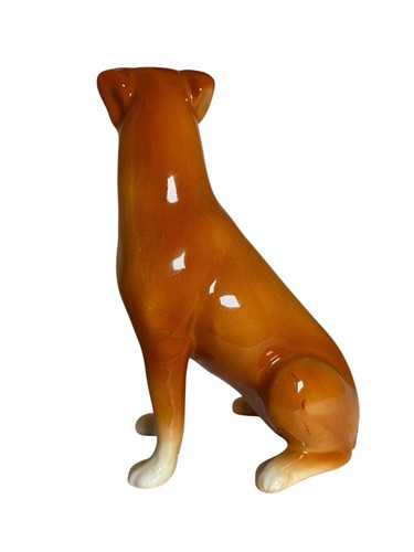 Vintage Ceramic Porcelain Boxer Dog Figurine 21 cm Cute Animal Collectable - Picture 6 of 11
