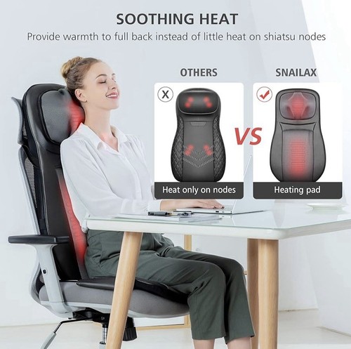 Snailax Shiatsu Neck and Back Massager with Heat - Picture 3 of 10