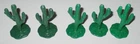 Marx 1950s Hard Plastic Dark Green Cacti