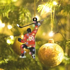 Personalized Hockey Player Christmas Ornament Acrylic Custom Gift