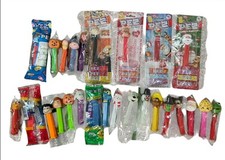 Vtg-Now Pez Dispensers Lot Of 26 Disney Seasonal Peanuts Pooh Muppets Etc