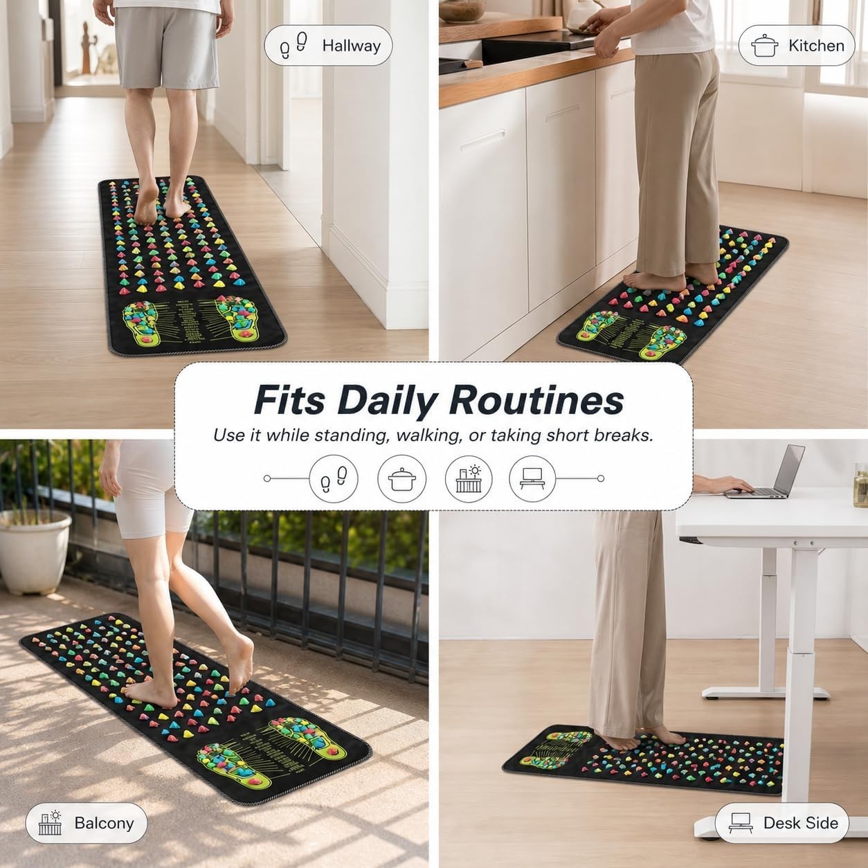 Sentinel Foot Mat Foot Massage Mat Reflexology Walk Stone Road, 68.9 x 13.78 Inches ...