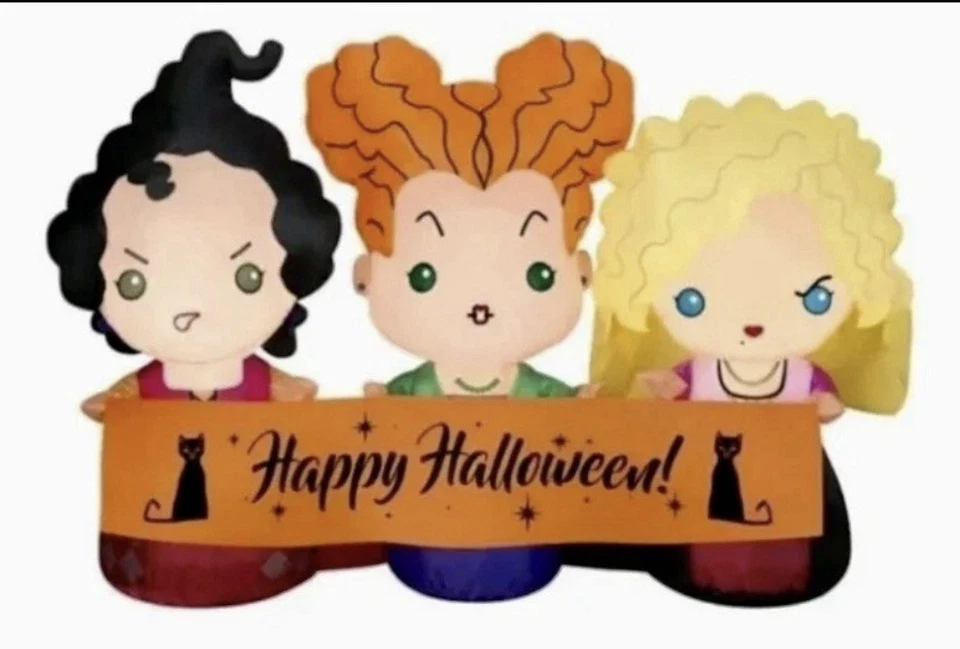 迪士尼 Hocus Pocus 万圣节 充气 Sanderson 姐妹 5 英尺 飞机 — 第 3/4 张图片