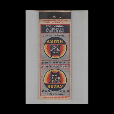 #ad #ad Matchbook Cover Husky Gas amp; Oils Western Oil amp; Fuel Co Minneapolis MN #3 $7.95
