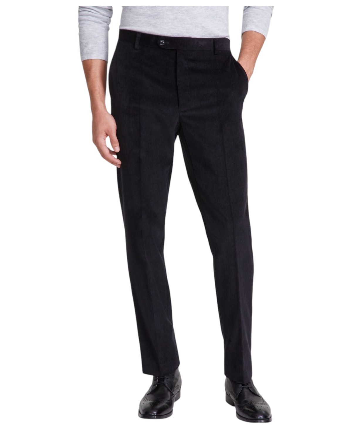 Tommy Hilfiger Mens Modern fit Dress Corduroy Pants 38 32 Black Solid 5890₽