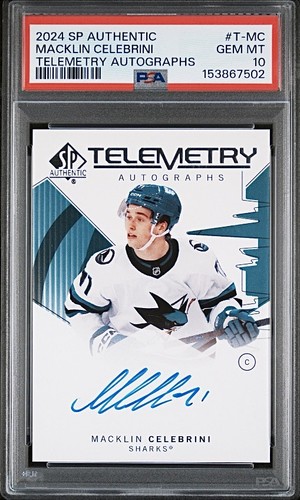 Macklin Celebrini #T-MC — 2024 SP Authentic Telemetry Autograph hockey card