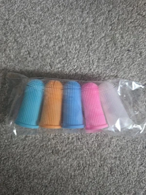 5x Pet Finger Toothbrush Dogs Cats Dental Cleaning Teeth Care Soft Finger Brush