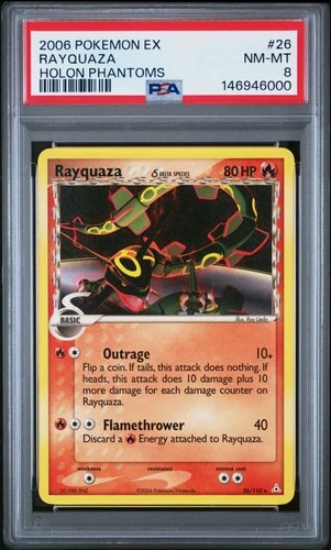 2006 POKEMON EX HOLON PHANTOMS #26 RAYQUAZA PSA 8
