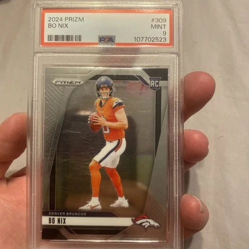 2024 Panini Prizm Football Bo Nix Base RC #309 PSA 9