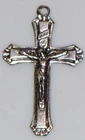 Vintage Art Deco Silver Crucifix Cross Catholic 4 Chain or Rosary Jesus Corpus
