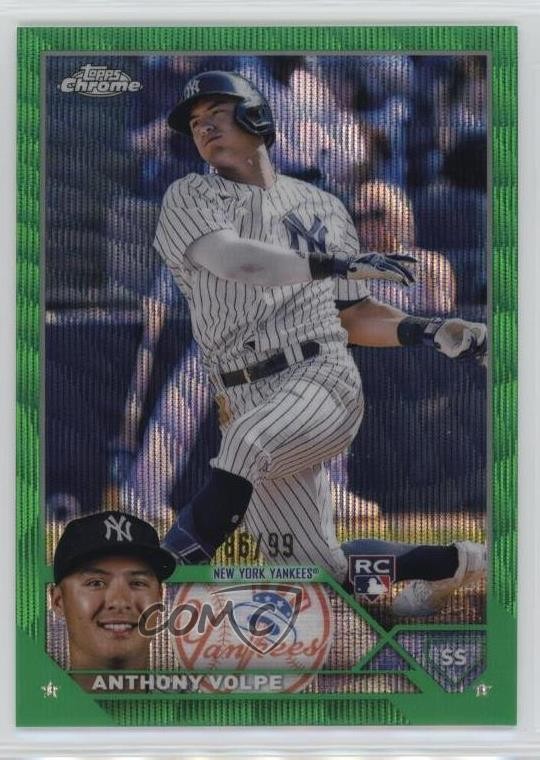 2023 Topps Chrome Green Wave Refractor 86/99 Anthony Volpe #4 14eo