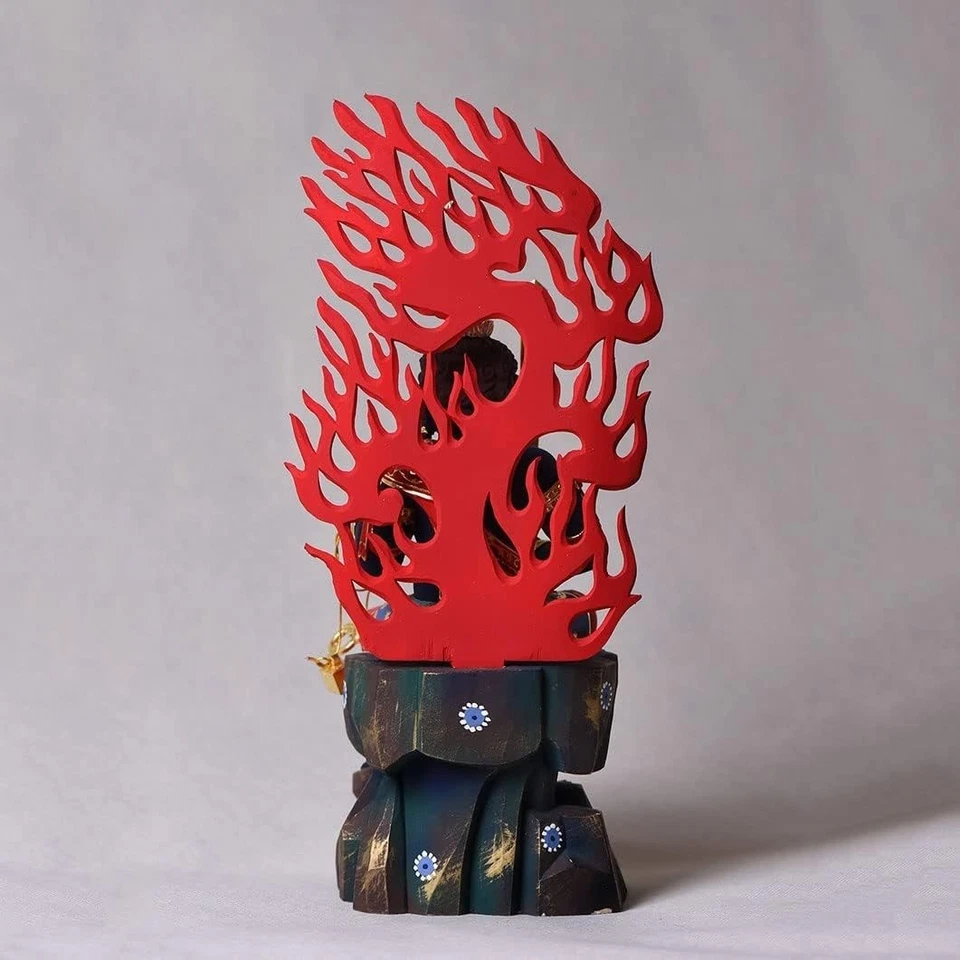 Estatua de Buda Fudo Myoo 16 cm Madera Tallada Protección Madera Japón Foto 4 de 4