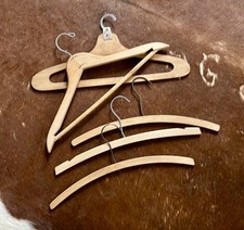 Set of 5 Vintage Wooden Clothing Hangers- curved