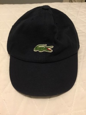 Lacoste Youth Hat Oversized Alligator  Logo Navy size Medium