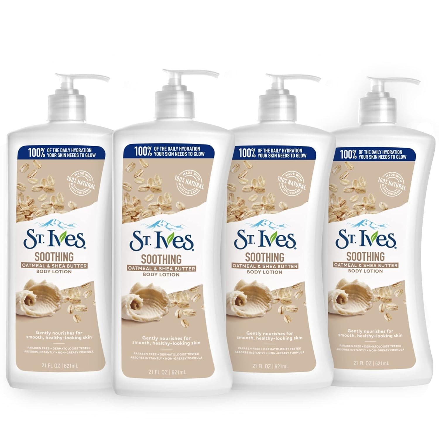 4X St. Ives Soothing Hand & Body Lotion Daily Moisturizer Oatmeal & Shea Butter