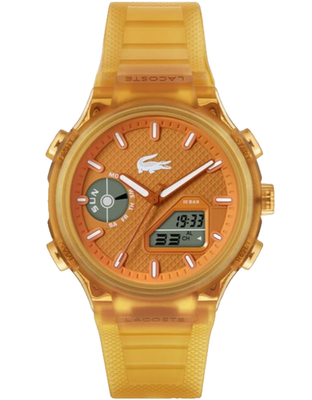 Lacoste Orange Silicone Strap Watch Lacoste Lacoste.12.12 Scuba Qtz Basic Black Round Dial Men main image 4