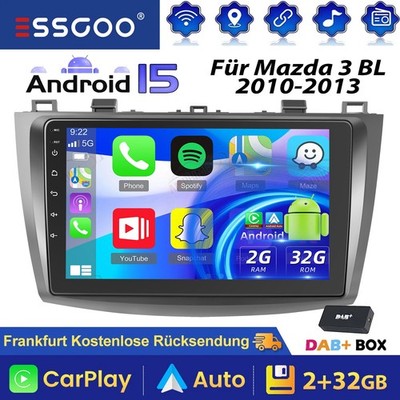 DAB+ Android15 Für Mazda 3 2010-2013 Autoradio GPS NAVI WIFI FM BT Carplay 2+32G