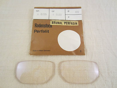 RODENSTOCK BRILLE BRILLEN-GLÄSER LINSEN BRUNAL PERFASIN sph +0.25 cyl +0.50 Ø 66
