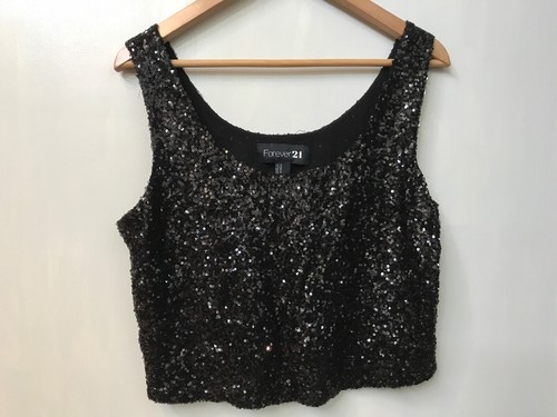 Suéter sin mangas 21 talla M recortado lentejuelas sin mangas | eBay