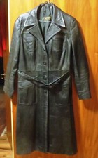 Vintage Goldor Israel leder mantel/black leather coat oldtimer gothic matrix