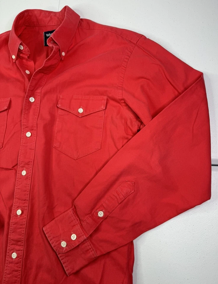 Vtg Wrangler Mens Coral Pink Cowboy Cut X-Long Tails Western Shirt USA Made M-L - Image 3 of 4