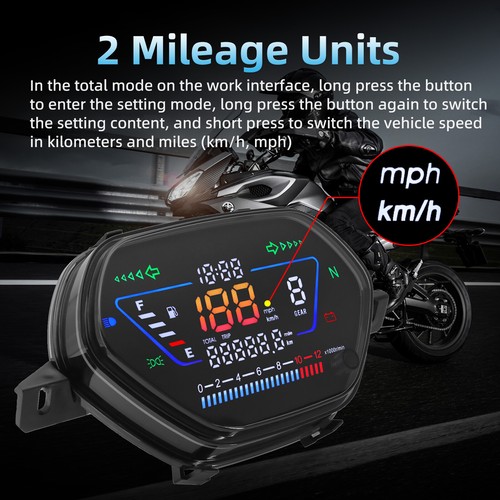 New Digital Motorcycle Speedometer 12000RPM Tachometer Gauge For Honda WAVE100 - Picture 2 of 16