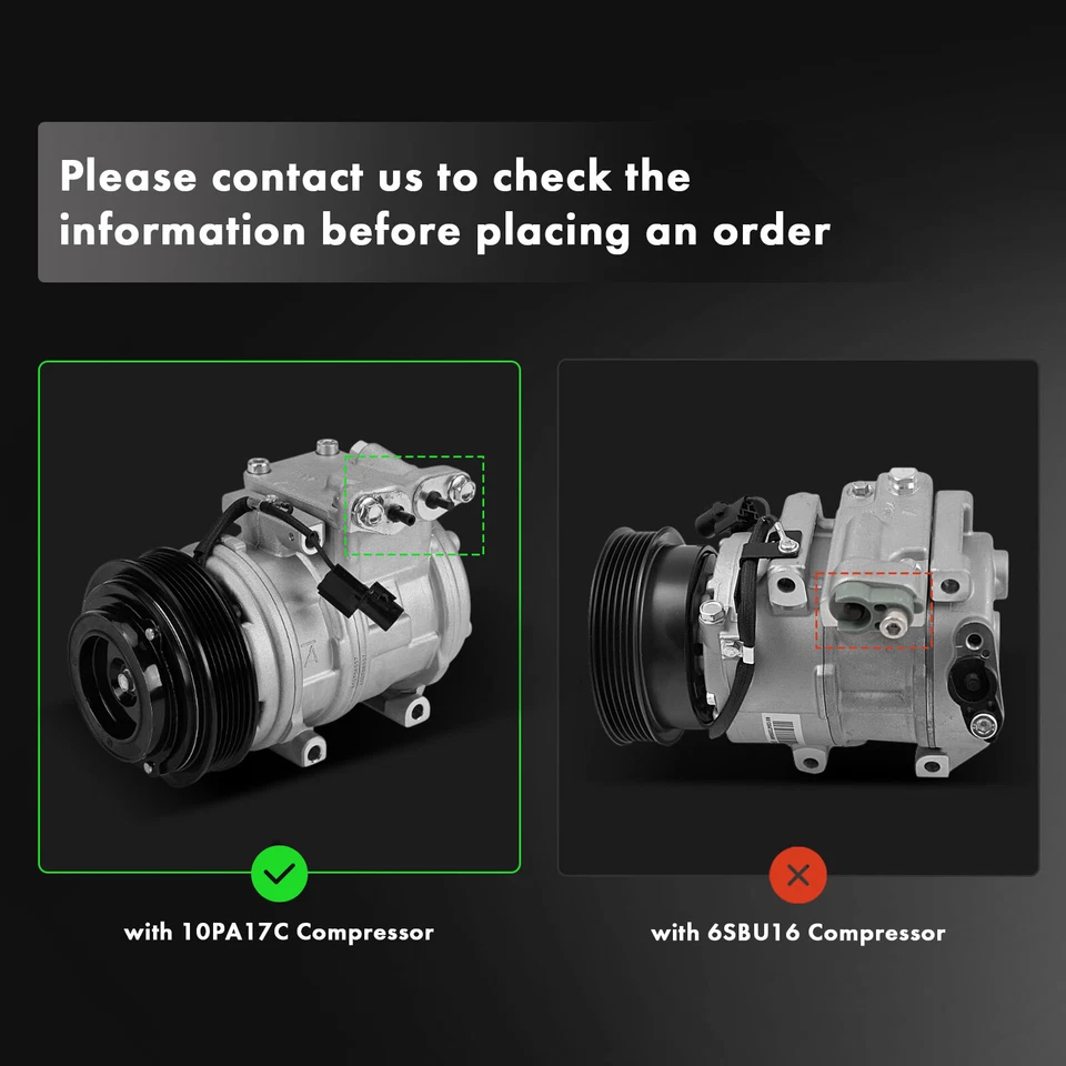 Компрессор переменного тока с 10PA17C для Kia Rondo 2007 2008-2010 V6 2,7 л от 5/28/2007 - Изображение 2 из 4