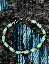 Vintage Style Jewellery Imitation Opal Bracelet Silver Plated