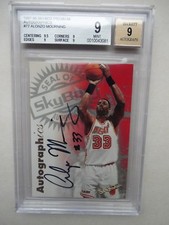 BGS 9 1997-98 SKYBOX PREMIUM AUTOGRAPHICS ALONZO MOURNING AUTO 9 RARE NICER
