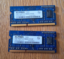 ELPIDA - RAM 4Go DDR3 PC3-10600S pour PC portable (Lot de 2 x 2 Go, soit 4 Go)