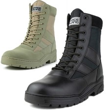 Leather/Suede Army Patrol Combat Boots SIDE ZIP Security Police Cadet Military