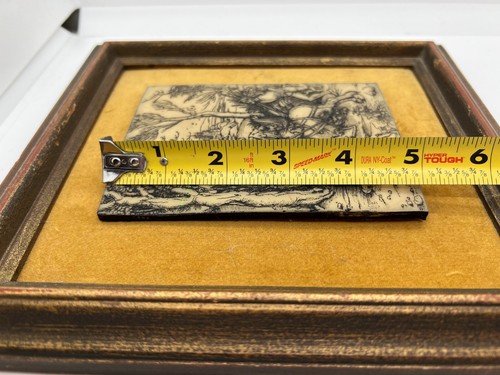 Artini Arts Brown Ivory Engraving Masterpiece Of Horseman In Carvelo Framed VTG - Picture 9 of 15
