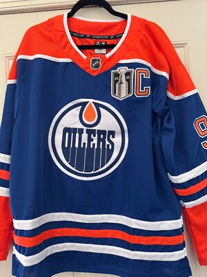 Connor McDavid Large Edmonton Oilers Stanley Cup 2025 Blue Jersey