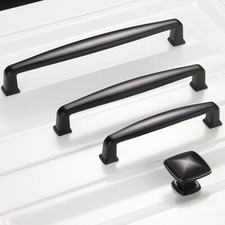 Simple Black European Door Pull Handles Kitchen Cabinet Cupboard Drawer Knobs