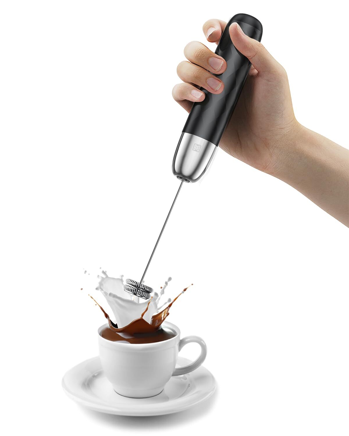 Rechargeable Milk Frother, Handheld Electric Foam Maker Waterproof Detachable...