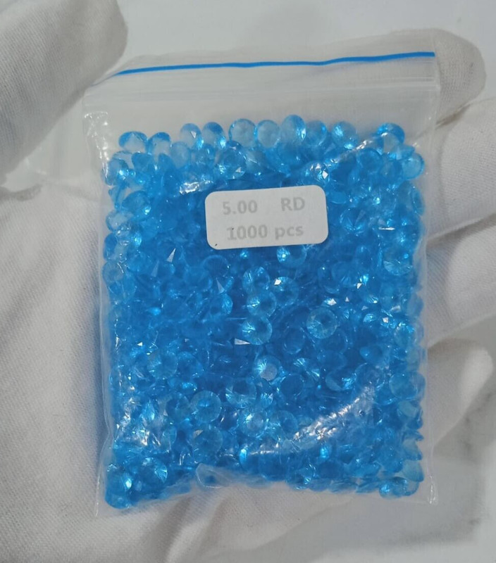 5mm Round December Birthstone Simulated London Blue Topaz Loose Stone 2 Pcs Lot