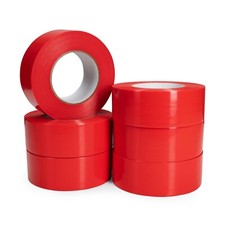 IDL Packaging 2" x 60 Yards Red Stucco Tape, 6 Rolls, Heavy-Duty, Smooth Edge...