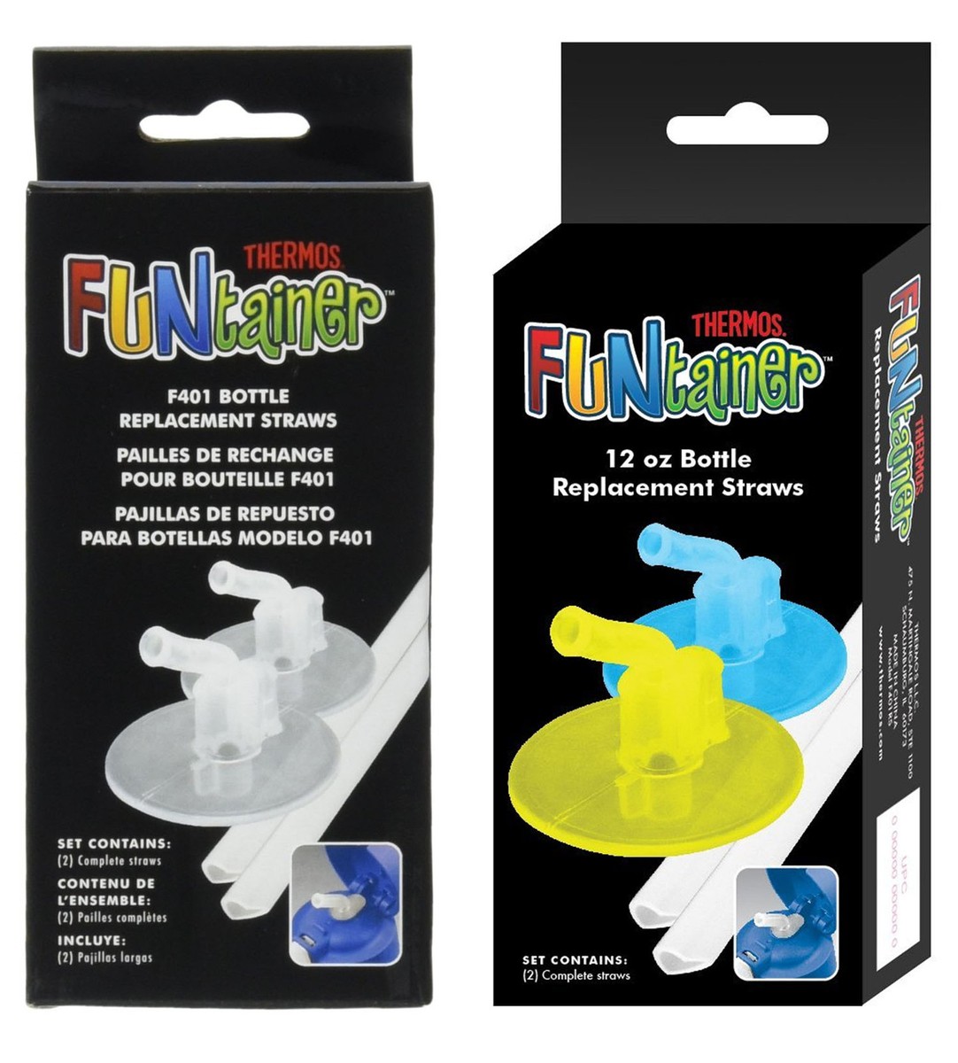 Thermos Replacement Straws for 12-Ounce Funtainer Bottle, Colors