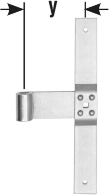 Pollmann Haustür Mittelband D16 x300mm hell verz.