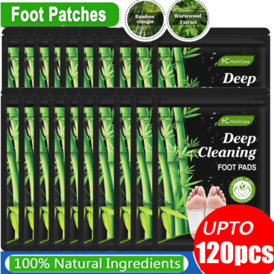 Detox Foot Pads Herbs Bamboo Vinegar Foot Patches Relieve Stress Improve Sleep