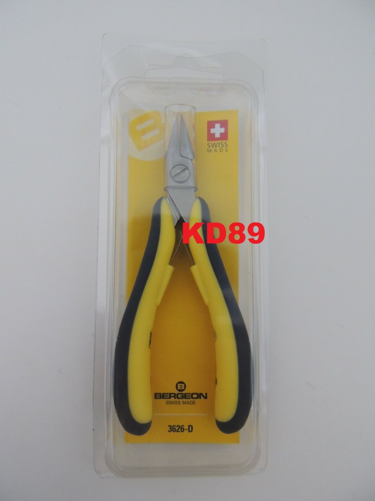 Pince demi-ronde Bergeon 3626-D de haute précision pour horloger suisse en acier