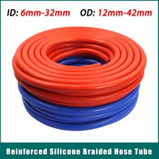Reinforced Silicone Braided Hose Tube Pipe Red/Blue Water Oil Fuel High Temp
